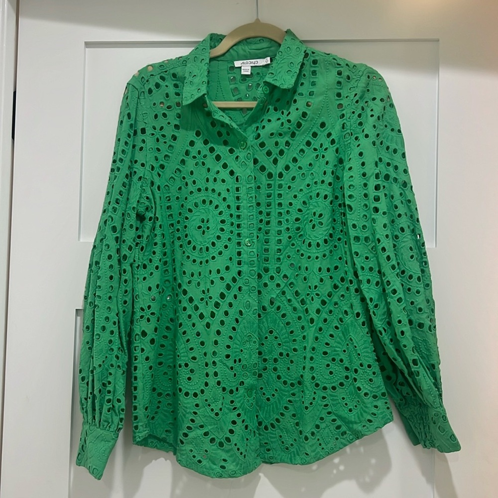 Green crochet shirt